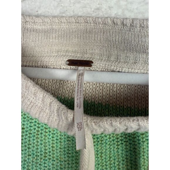 Free People‎ Womens Cassidy Striped Drawstring Sweater Green Size XSmall - Picture 3 of 6